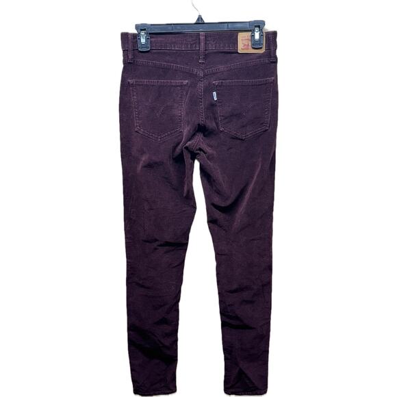 Levi’s 311 Shaping Skinny Jeans Maroon Corduroy Women 27" x 32" - Picture 2 of 12